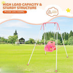 4-in-1 Toddler Swing Set & Baby Jumper and Bouncers, Heavy Duty Baby Swing Set with Foldable Metal Stand for Indoor & Outdoor, Suitable for Children 6 Months and Older, Easy to Assemble & Store