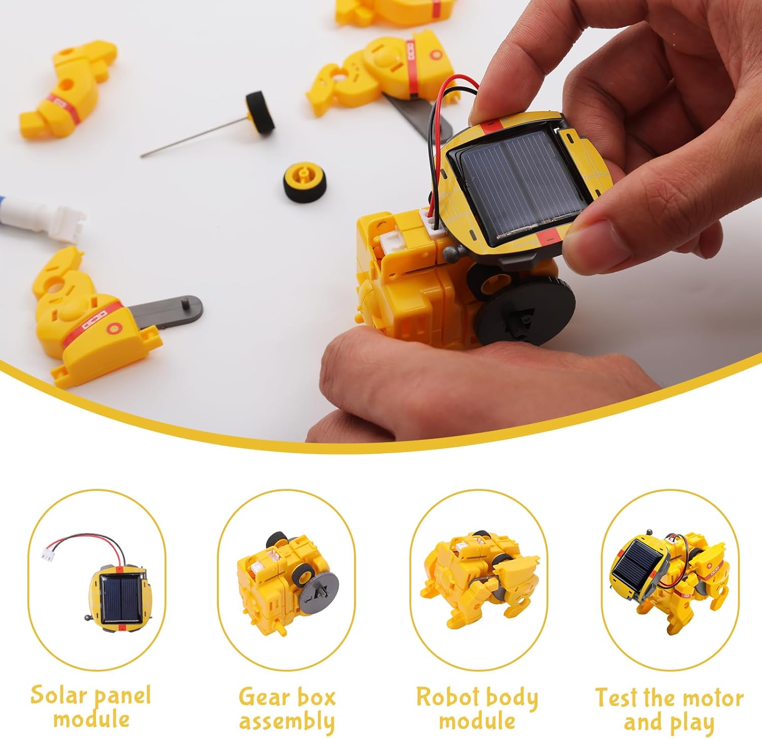 STEM 6-in-1 Solar Power Robotics Set for Kids, DIY Space Engineering Projects & Science Experiments, Educational Birthday Gifts for 8 9 10 11 12 Year Old Boys Girls Teens