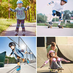 DaCool Kids Bike Helmet Set Skateboard Knee Pads - Kids Helmet Elbow Pads Wrist Guards Adjustable for 3~10yrs Girl Boy Kids Protective Gear Set for Sport Cycling Bike Roller Skating Scooter