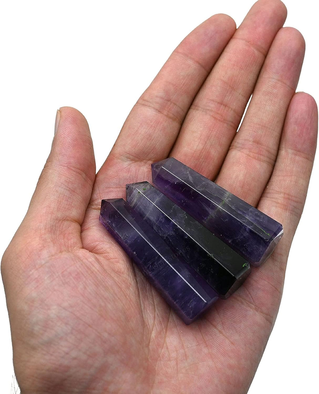 Amazing Gemstone Set of 3 Amethyst, Rose Quartz, Black Tourmaline Crystal Towers - Natural Healing Crystal Point Obelisk for Reiki Healing and Crystal Grid (2 Inch to 3 Inch)