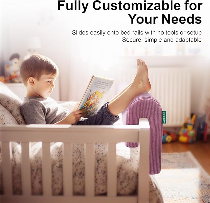 Bed Rail Bumpers Protector, Hospital Bed Rails Padding, Loft Beds and Bunk Beds Bumpers Protector, Premium Soft Memory Foam - Anti-Bump | Fall Prevention, Size 27.6 x 5.5 x 11.8 Inches, Purple