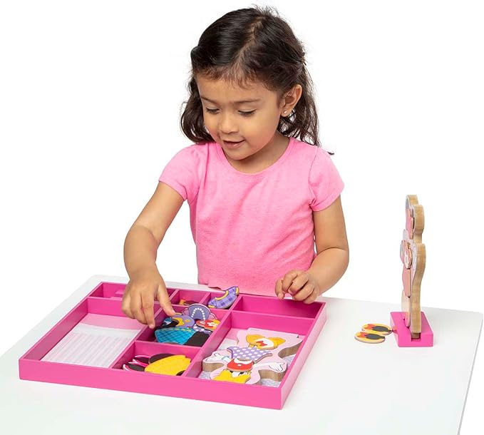 Melissa & Doug Disney Minnie Mouse & Daisy Duck Magnetic Dress-Up Wooden Dolls – Pretend Play Set (40+ pcs) Minnie Mouse Toys, Disney Dress Up Dolls for Preschoolers & Kids Ages 3+