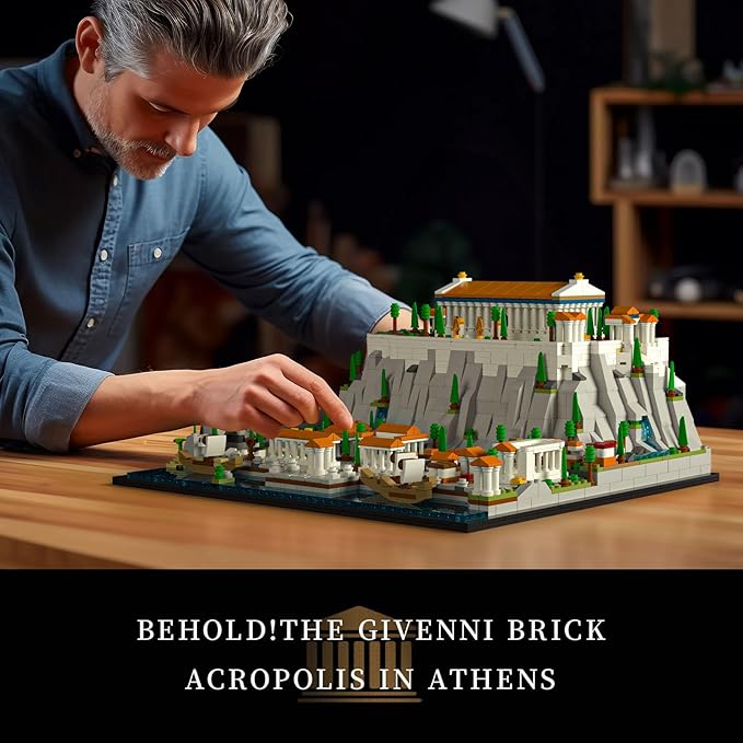 Architecture The Acropolis in Athens Building Sets; Collectible Model for Adults; Home Décor Model Building Kit, Creative DIY Activity, Famous Landmarks Collection (1947 Pieces)