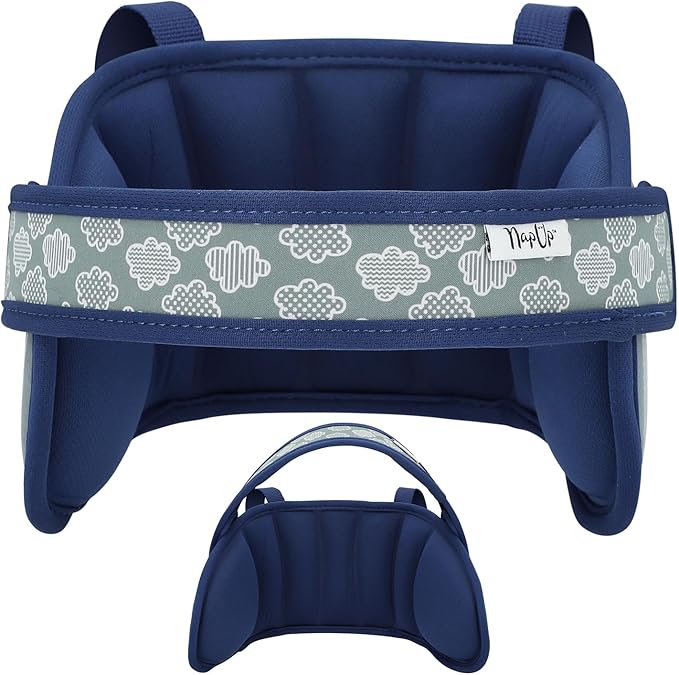 NAPUP Child Head Strap for Car Seat – Adjustable Polyester Carseat Head Support for Toddler (Dark Blue)