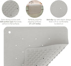 HEVEA Natural Rubber Wave Bath Mat – Square 21x21 in - Non-Slip Shower & Bathtub Mat with 364 Suction Cups, Plastic-Free & Biodegradable (Granite)