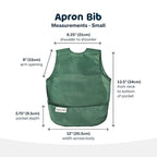 Tiny Twinkle Mess Proof Baby Bib - Waterproof & Lightweight Baby-Led Weaning Apron | 100% Recycled Polyester, Easy Clean & Machine Washable (Olive Green, Small 6-24 Months)