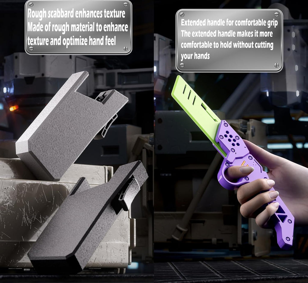 Carrot Radish Catapult Knife- Stress Relief Fidget Toy with Decompression Features - 3D Printed Practice Prop EDC Black Yellow BLYE-N1