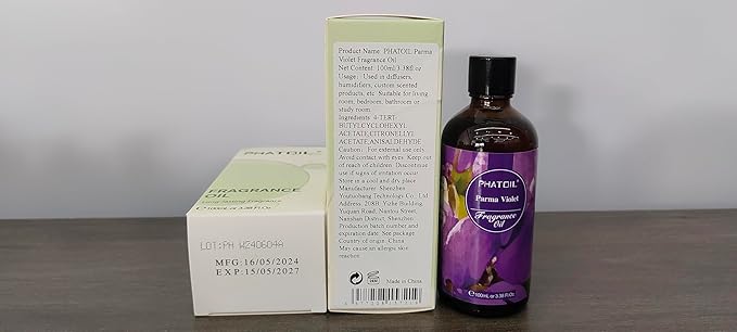 PHATOIL 3.38FL.OZ Parma Violet Fragrance Oils for Aromatherapy, Essential Oils for Diffusers for Home, Perfect for Diffuser, DIY Candle and Soap Making, DIY Scented Products - 100ml