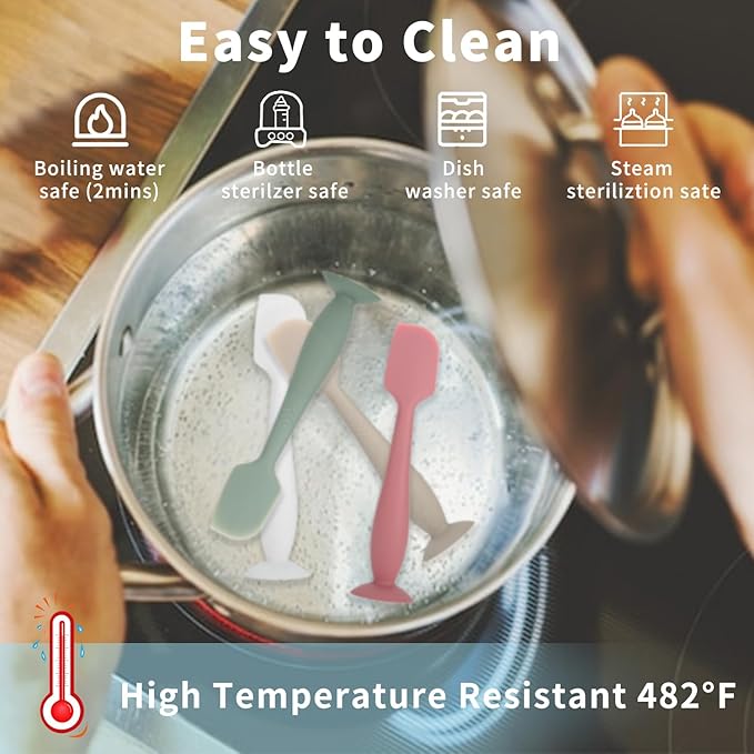 Baby Diaper Cream Spatula, 4Pack Silicone Butt Spatula Baby Paste Diaper Cream Applicator for Newborn Babies