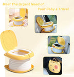 2025 Upgraded Portable Potty Training, Travel Potty for Toddler, portable toilet for kids Foldable, Apply to Seat Emergency Toilet for Camping, Outdoor,Car, Indoor (Yellow)