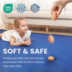 Baby Play Mat for Floor,1.3" Thick Memory foam Tummy Time Mat,Soft Coral Velvet Nursery Rug,Extra Large Non Slip Crawling Mat for Toddlers,Infants,kids,oga,Tatami Style for Living Room(Royal Blue)