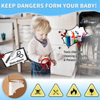 12 Pack Magnetic Cabinet Locks Baby Proofing - Baitiny Child Proof Cupboard Drawers Latches - Adhesive Easy Installation