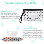 FEBSNOW 4 Pack Baby Wipe Dispenser, Portable Wet Wipe Holder Container, Reusable Wipes Dispenser Cases, Lightweight Travel Wet Wipe Pouch