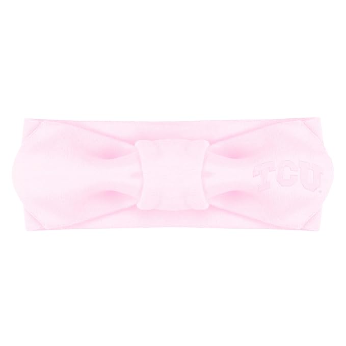 Creative Knitwear TCU Horned Frogs Infant Girls Pink Solid Hair Knot Headband Embroidered Logo - Size Newborn - 4T