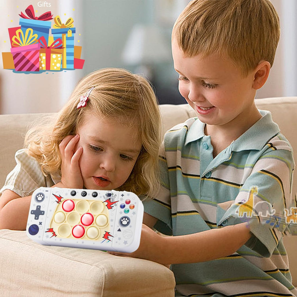 Fast Push Game Pop Fidget Toy for Kids, Quick Push Bubble Game 4 Modes Handheld Puzzle Game Sensory Toy Pop It Game Light Up Fidget Toy Gift for 3 to 12 Year Old Girls Boys (Astronaut)