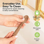 KeaBabies Silicone Baby Spoons, Self Feeding 6-12 months - 3-Pack Baby Weaning Eating Utensils, Toddler First Food Training Spoon, Infant, Kids Feeding Supplies Essential Set, Dishwasher-safe (Desert)