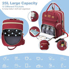 Diaper Bag Backpack, Large Diaper Bag with Changing Station, Baby Bag, New Mom Gifts, Lightweight Waterproof Unisex Diaper Bag with Insulated Pockets and USB Charging Port, Red