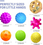 Montessori Toys Sensory Balls for Babies, Colorful Textured Sensory Toys for Babies 1-3, Hand Catching Baby Balls, Wheat Straw Baby Rattle Baby Toys Newborn Gifts for 6-12 Months