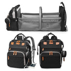 Jeryswet Baby Diaper Bags with Changing Station, Waterproof Large Capacity Diaper Bag Backpack for Moms Dads with USB Charging Port and Stroller Straps, Baby Shower Gifts, Black