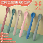 6-Piece Silicone Baby Feeding Spoons for First Stage Infant, Soft-Tip Easy on Gums I Training Spoon Self | Baby Utensils Feeding Supplies, Toddler Spoons Dishwasher Safe & Boil-Proof