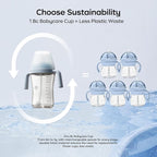 bc babycare Sippy Cup Learner for 6+ Month Old with Nipples & Handles, Spill Proof Sippy Cup, Weighted Straw Toddler Cups, Anti-Choking Baby Cups 1 Pack,Beige