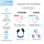 Anti-Lost Wrist Link, Blue Reflective Anti-Lost Wrist Chain with Child Lock 6.56 feet.