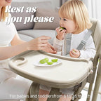 Multi Functional All in 1 Baby High Chair Swings for Infants Foldable Rocking 8 Level Height Adjustment Eco Friendly Washable PU Cushion Ultimate Baby Feeding Chair (Brown)