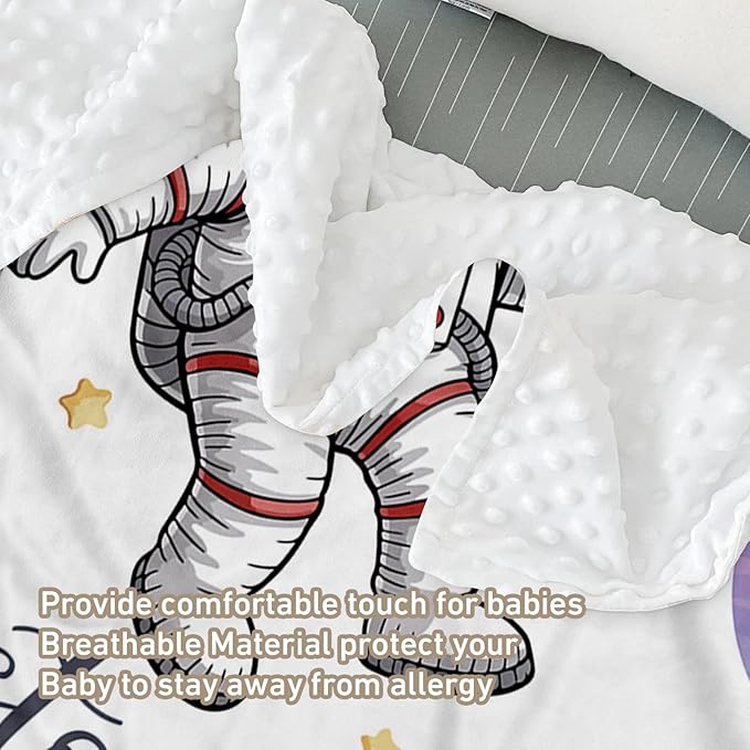 Personalized Baby Crib Bedding Set – Fun Space Theme Nursery Bedding Sets 3 Piece with Custom Name Blanket, Fitted Crib Sheet & Changing Pad Cover – Ideal Newborn Gift for Boys Girls