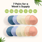 Organic Nursing Pads - 14 Washable Viscose Derived from Bamboo Breastfeeding Pads, Wash Bag, Reusable Breast Pads for Breastfeeding, Nipple Pads for Breastfeeding Essentials (Sweetheart, L 4.8")