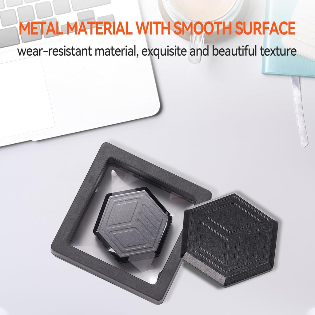 Hexagonal Magnetic Metal Fidget Slider: Metal Poker Fidget Slider, Adult Slider Fidget Toy, Small Prime EDC Clicker Fidget Toys for Anxiety Stress, Manually Rotate Adult Office Decompression Toys
