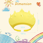 Baby Shower Cap Shield, Baby bath set shower cap, Visor Hat for Eye and Ear Protection for 0-9 Years Old Children,Cute Crown Shape Makes the Baby Bath More Fun (Yellow)