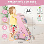 Wooden Baby Walker Wheels,Baby Push Walker for Babies 12 Months+ Montessori,Toddler Walker Push Toy Wooden Activity Walker for Boy,Walking Toys12 Months+ Learning to Walk