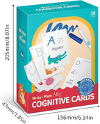 28 Pcs Letters Words Number Math Counting Recognition Cards for Kindergarten Preschool Toddlers Educational Toys RZKP-01 (Letters)