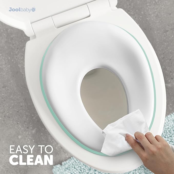 Jool Baby Potty Training Seat for Boys And Girls, Fits Round & Oval Toilets, Non-Slip with Splash Guard, Includes Free Storage Hook (Aqua)