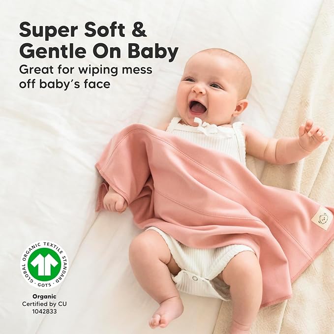 Organic Burp Cloths Baby Boy, Girl - 6-Pack Large Cotton Burping Cloths for Babies, Spit Up Rags, Super Absorbent, Ultra Soft Newborn Rag, Gender Neutral, Machine Washable, Durable(Butterflies)