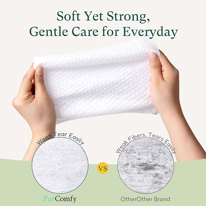 PurComfy Baby Wipes Unscented, 12 Flip-Top Packs + 12 Travel Pack 99.9% Water Wipes with Plant Based, Hypoallergenic for Sensitive Newborn Skin, Total 816 Count Wet Wipes