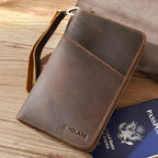 Polare Full Grain Leather Passport Holder Cover Case for Men and Women RFID Blocking Family Travel Wallet Holds 6 Passports