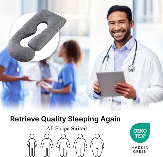 Pregnancy Pillow, Full Body Maternity Pillow 57 inch, with Removable Washable Cover - Sleep Support for Legs, Back, Neck, Shoulder, HIPS, Belly for Pregnent Women, 100% Cotton