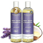SoCal Suds & Company Baby Shampoo & Body Wash, 2-in-1 Organic Gel - Gentle Castile Soap with Vitamin-Infused Oils & Botanicals - Natural Care for Sensitive Skin Hypoallergenic - 12oz Lavender 2-Pack
