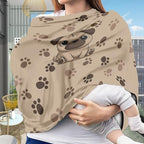 Binienty Brown Dog Paw Prints Infant Carseat Canopy for Boys Girls - Pug Animal Stretchy Breathable Soft Infants Stroller Cover Cozy Car Seat Covers