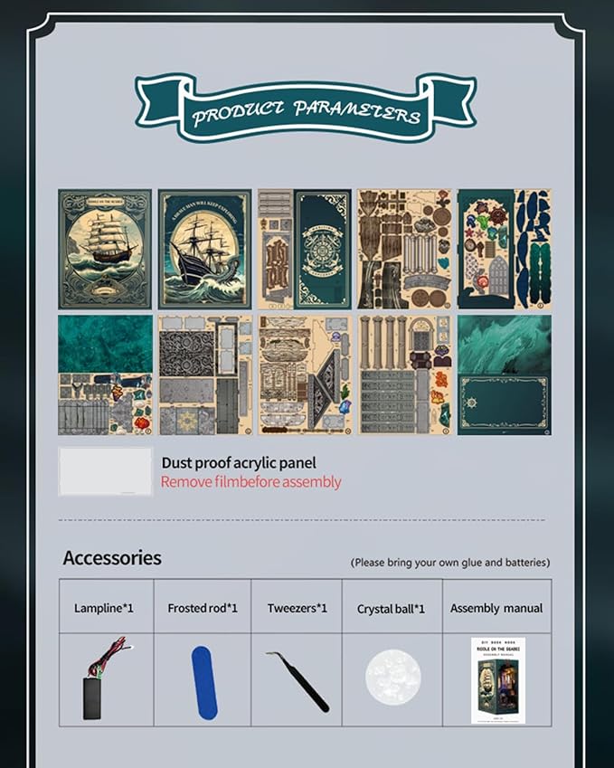 Book Nook Kit - DIY Miniature House Dollhouse 3D Puzzles for Adults and Teens - Gifts for Family and Friends Bookshelf Decor Tiny House Model Build with LED Light (BV02-010)