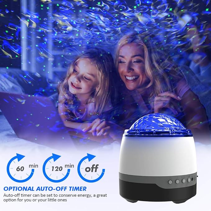 Star Projector, LED Night Light White Noise Sound Machine, 8 Soother Sounds, 10 Light Modes, Music Speaker, Timer and Brightness Adjustable, Sleep Therapy for Baby Nursery Kids Adults Bedroom