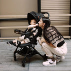 Mompush Lithe V2 Lightweight Travel Stroller, Compact Foldable Baby Stroller with Travel Bag, One-Hand Fold Stroller, Snack Tray, Mechanical Recline Seat, Airplane-Ready, Organizer & Rain Cover