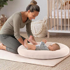 Baby Lounger for Newborn: Portable & Lightweight Pillow for Tummy Time Playtime & Diaper Changes - Skin-Friendly & Breathable for 0-12 Month Supervised Use