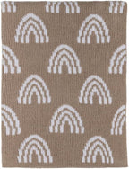 Living Textiles Chenille Knitted Blanket - Taupe Rainbow