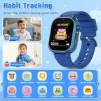 Kids Waterproof Smart Watch Boys Gift Age 3-12 with 39 Game HD Touch Screen Music Player Video Camera Pedometer Alarm Clock Birthday Gift for 6 7 8 9 Year Olds Blue
