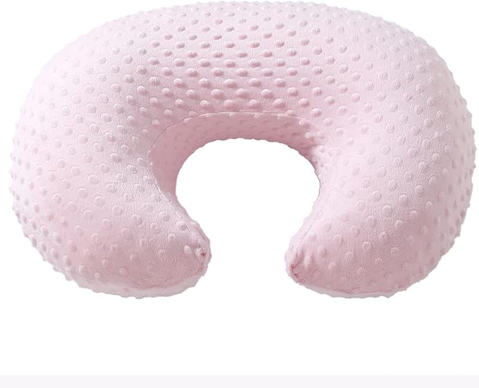 Nursing Pillow and Positioner Breastfeeding and Bottle Feeding, Propping Baby, Tummy Time, Sitting Support for Baby Boy Baby Girl, with Removable Dots Cover (Blushing Bride)