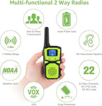 WokTok Adult Walkie Talkies Long Range Rechargeable Portable Two-Way Walkie Talkie, Camping Gear, SOS Sirens, NOAA Weather Alarms, Kid's Toys, Easy-to-Use Walkie Talkies,2 Packs(No Batteries)