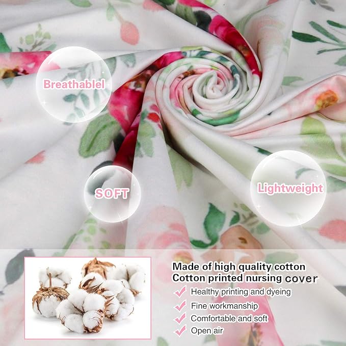 Rquite All-in-1 Car Seat Cover Baby, Carseat Covers for Girl Boy, Stretchy Soft Infant Car Seat Cover, Multi-use Baby Carrier Cover, Car Seat Canopy, Stroller Sun Shade, Nursing Breastfeeding Cover