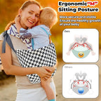 Baby Sling Carrier Adjustable Baby Sling 2025 Upgraded Toddler Sling Comfortable Baby Wrap Carriers Ergonomic-Designed, Travel Friendly Carrying 10-45 Lbs Blackwhite